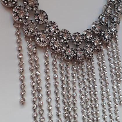Necklace With Zircons, Elegant Necklace, Necklace..