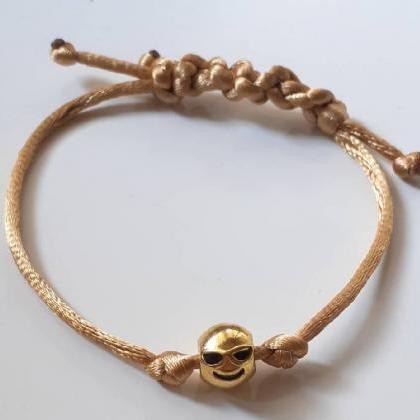 Thread Bracelet, Smile Bracelet, Gold Thread..