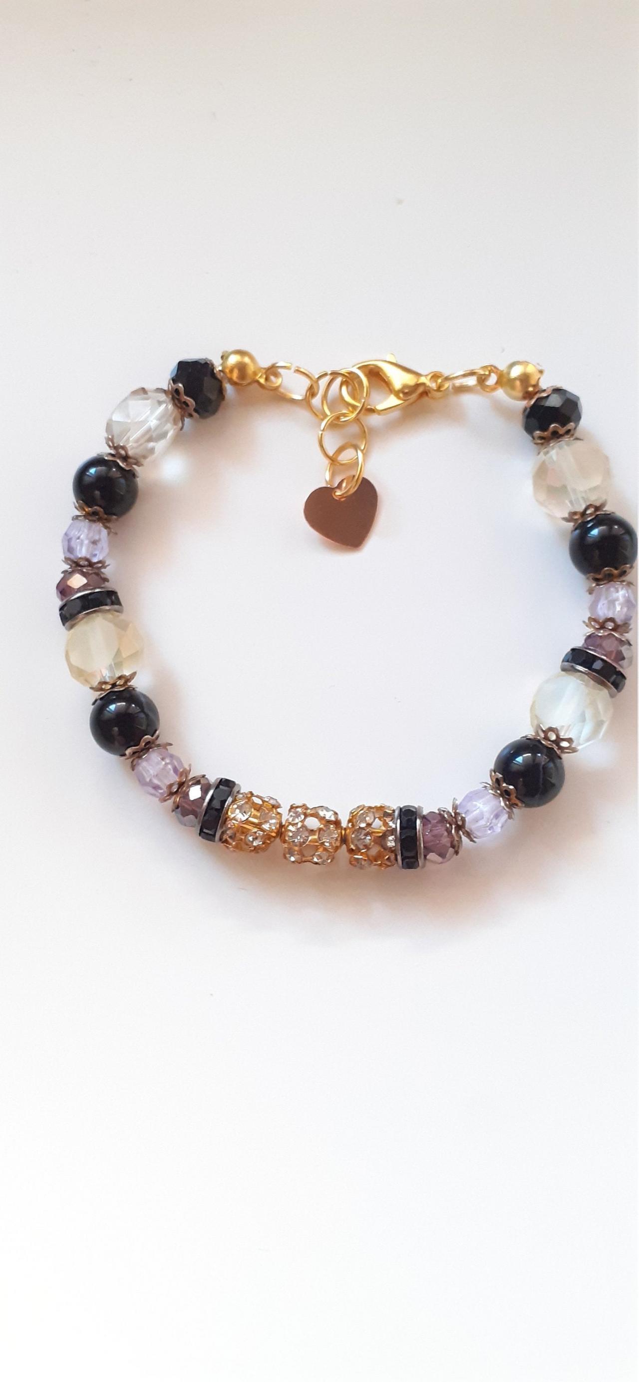 Austrian Crystals Bracelet, Czech Crystals Bracelet, Gemstones Onyx, Love Bracelet, Gift For Friend, Gift For Mother's Day, Gift Ideas