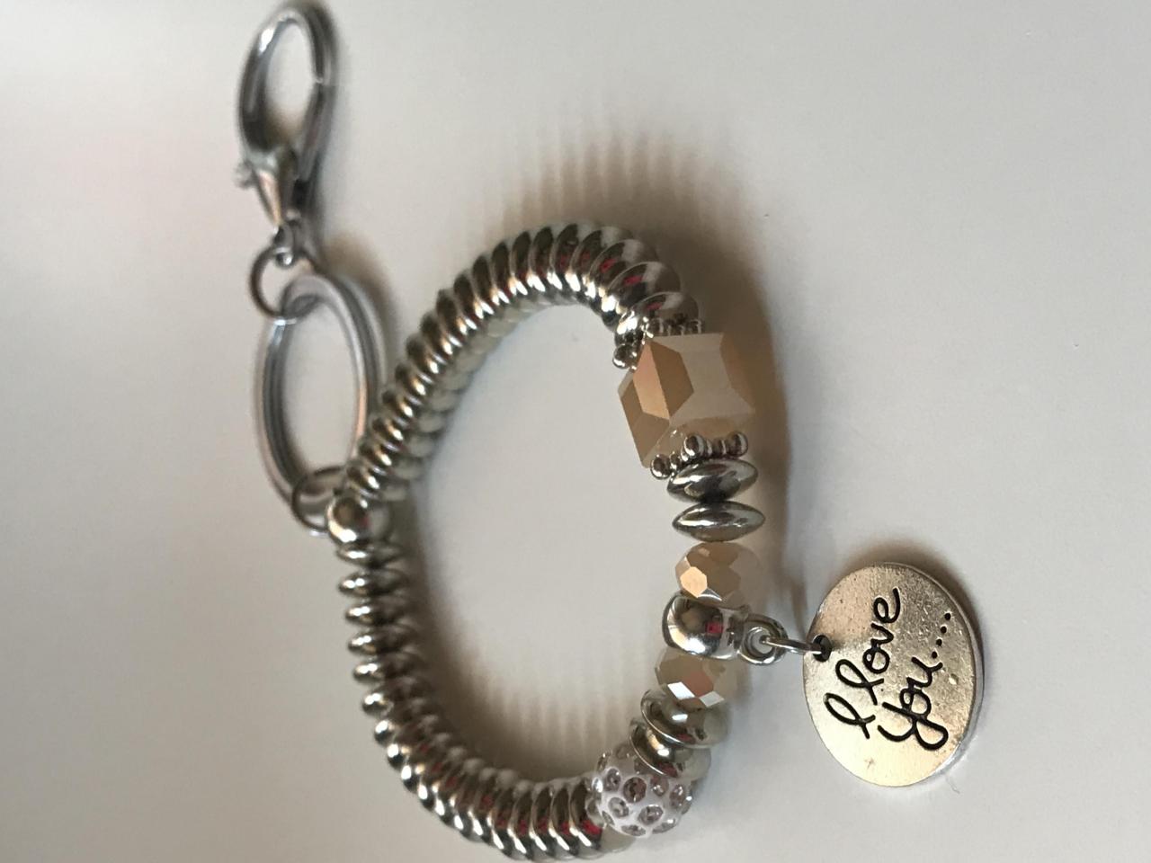 Keychain Bracelet, Keychain, Keychain Wristlet, Personalized Gifts, Keychain I Love You, Gift For Her, Gift For Birthday, Unique Keychain